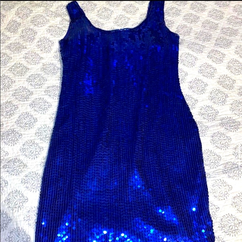 Royal blue sequin dress